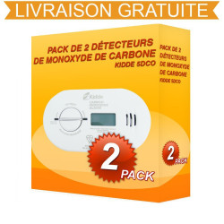 Pack de 2 Detectores de monóxido de carbono kidde NIGHTHAWK