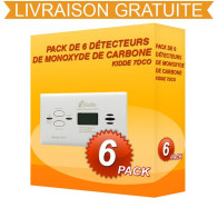 Pack von 6 detektoren, Kohlenmonoxid Kidde 7DCO