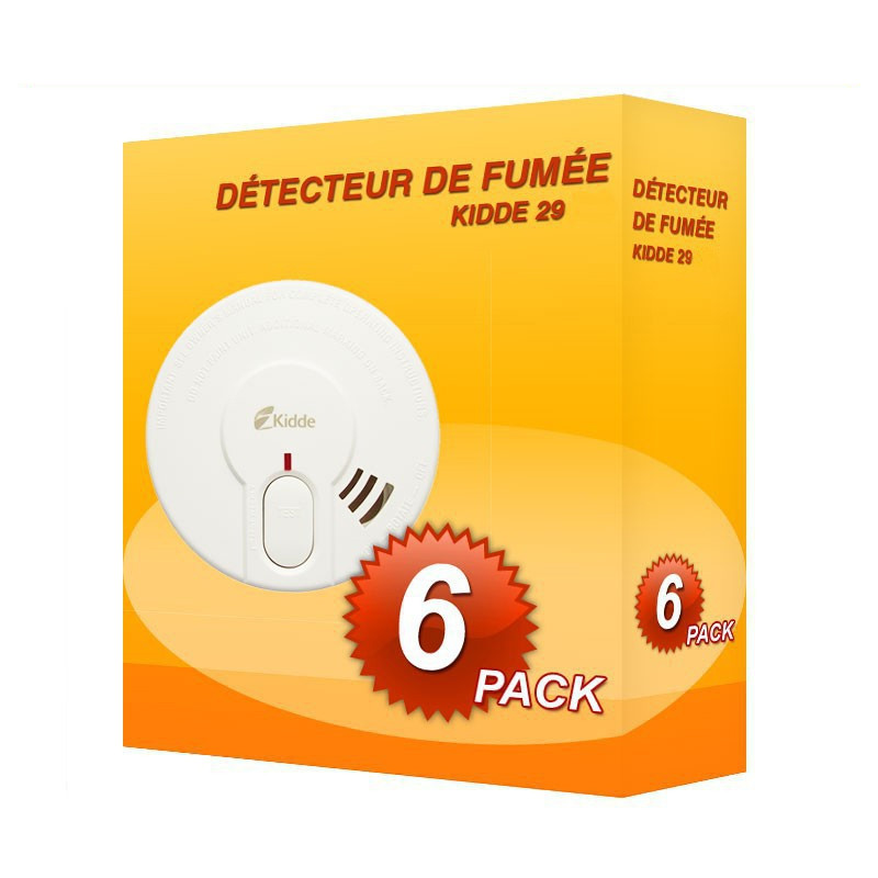 Pack de 6 Detectores de humo Kidde 29-FR
