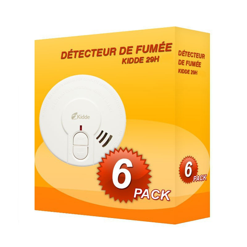 Pack de 6 Detectores de humo Kidde 29H-FR