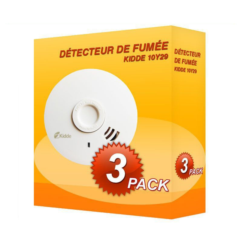 Pack de 3 Detectores de humo Kidde 10Y29